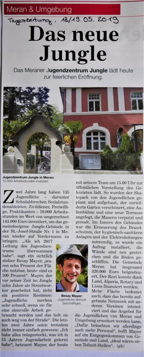 2019051819 - Tageszeitung - Eröffnungsfeier 2019051819 - Tageszeitung - Eröffnungsfeier