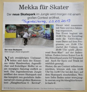 20190920 - Tageszeitung - Slaughterhouse 6 Skatecontest