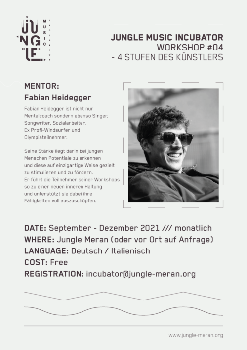 Fabian Heidegger - Jungle Music Incubator - Jugendzentrum Jungle Meran - Centro giovani Jungle Merano